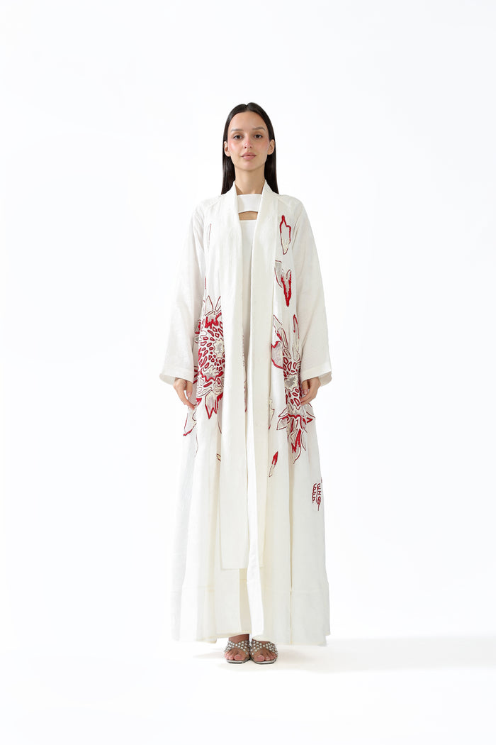 Blossom on White Jacquard