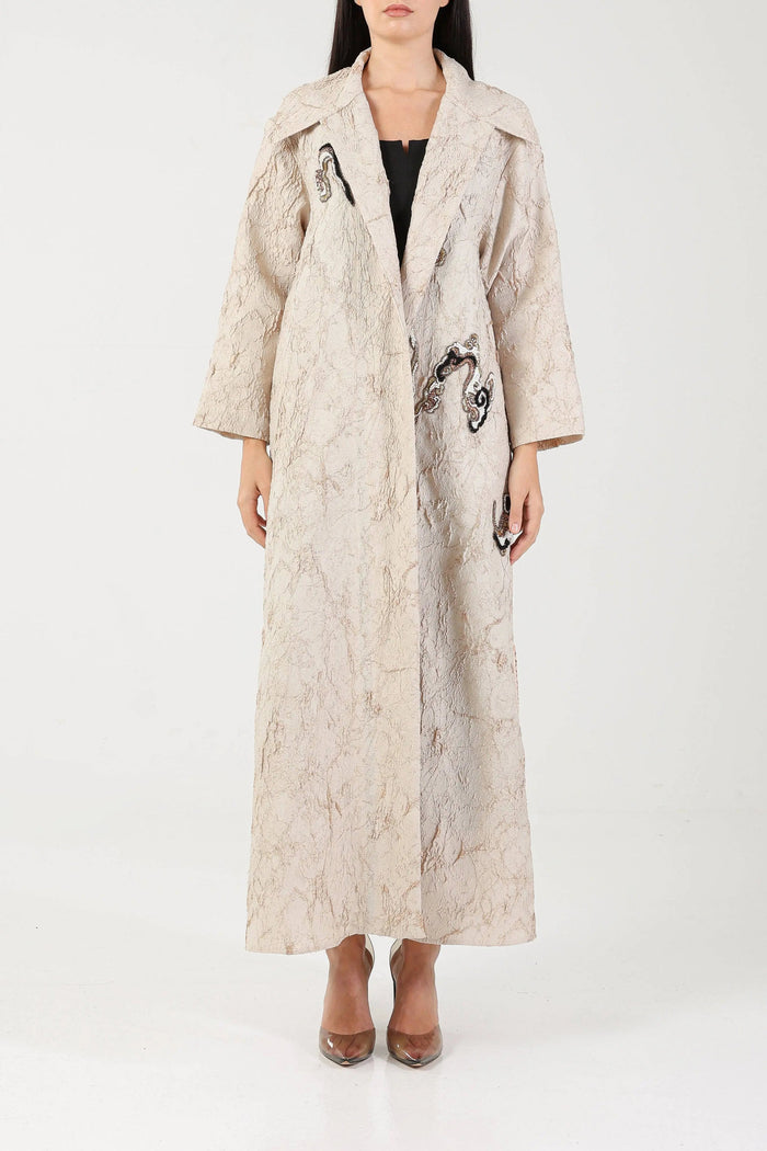 Sky Veils on Beige Brocade