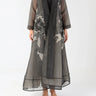 Blossom on Black Organza Sui Abaya