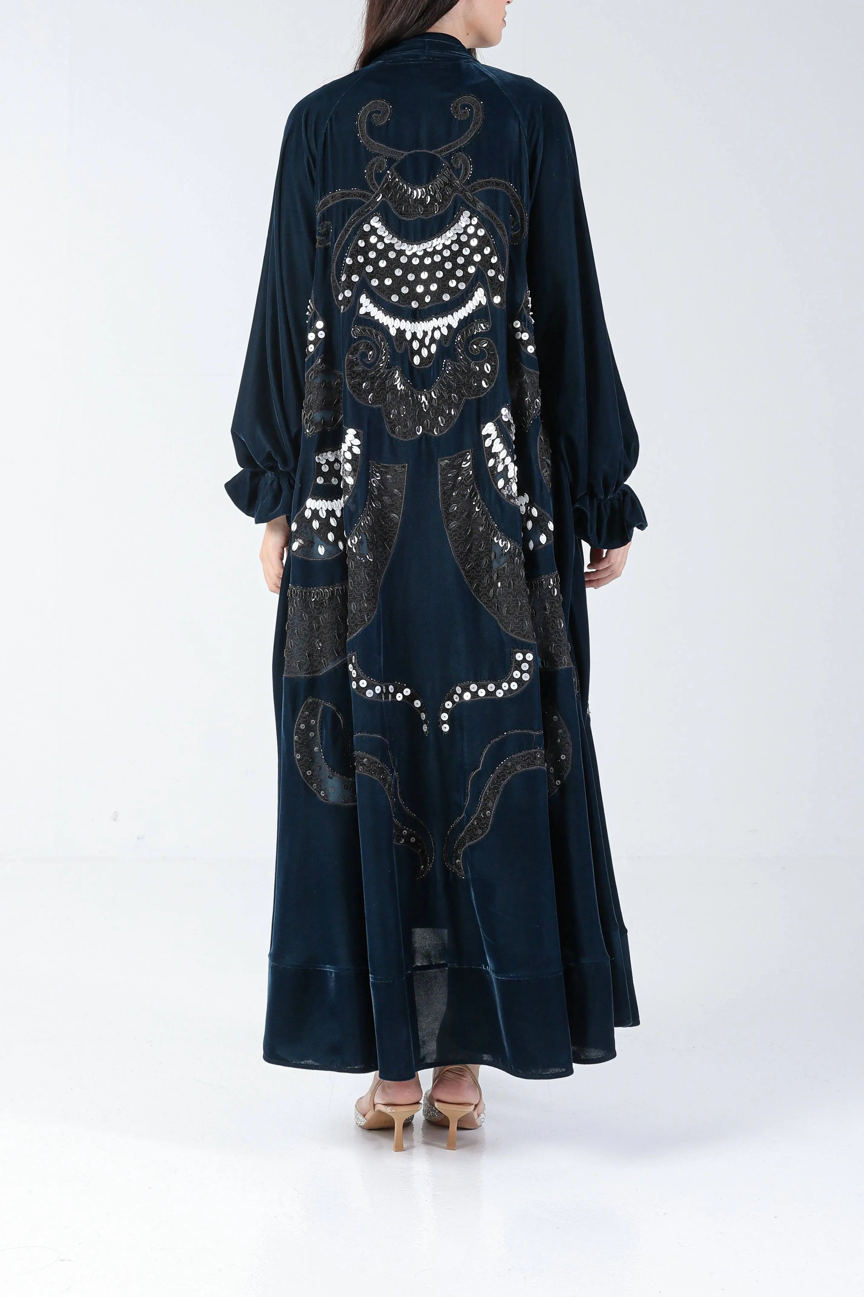 Butterfly on Blue Velvet Sui Abaya