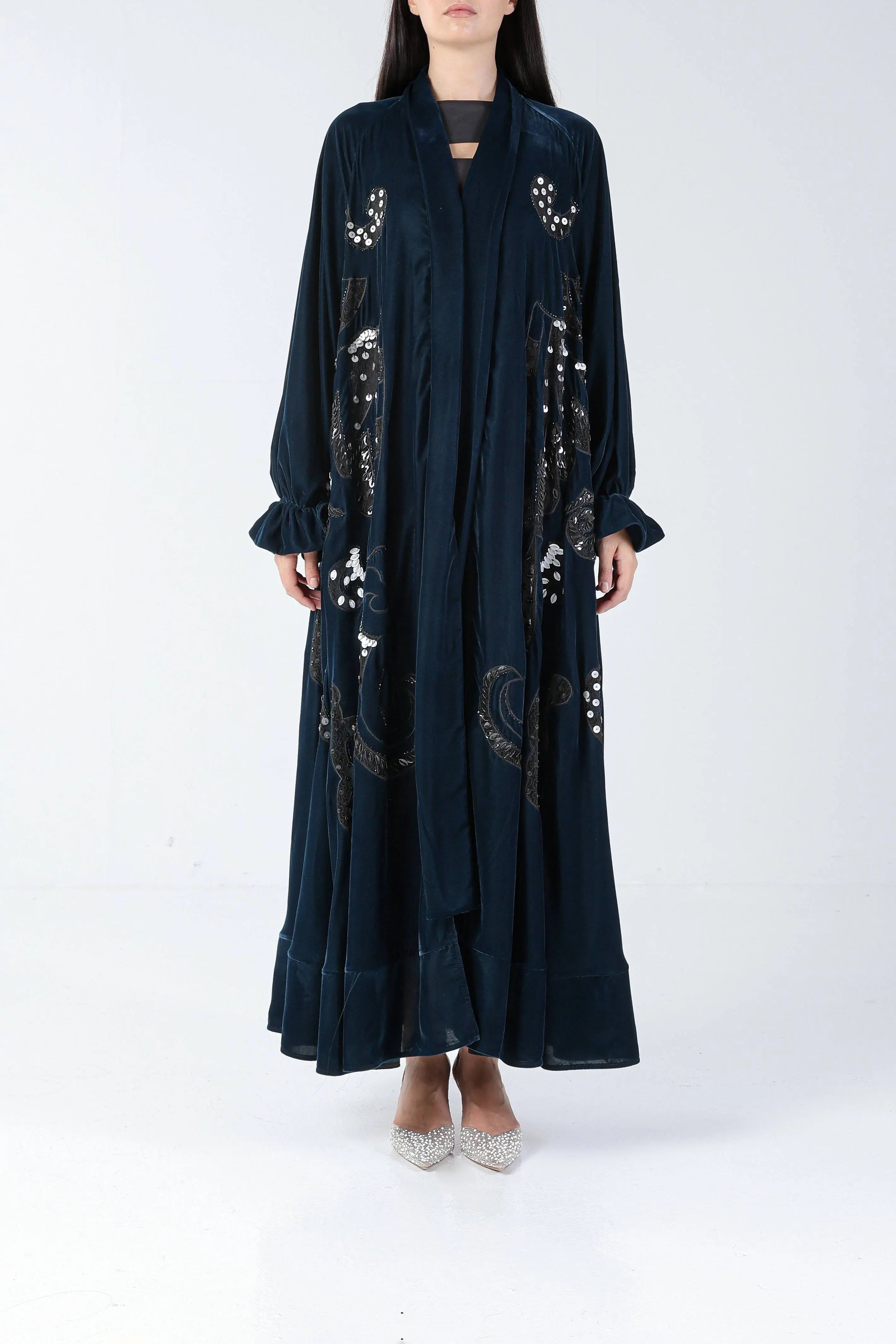 Butterfly on Blue Velvet Sui Abaya