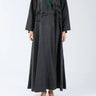 Creek on Black & Green Pure Silk Sui Abaya