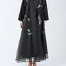 Floral Vase on Black Organza Sui Abaya