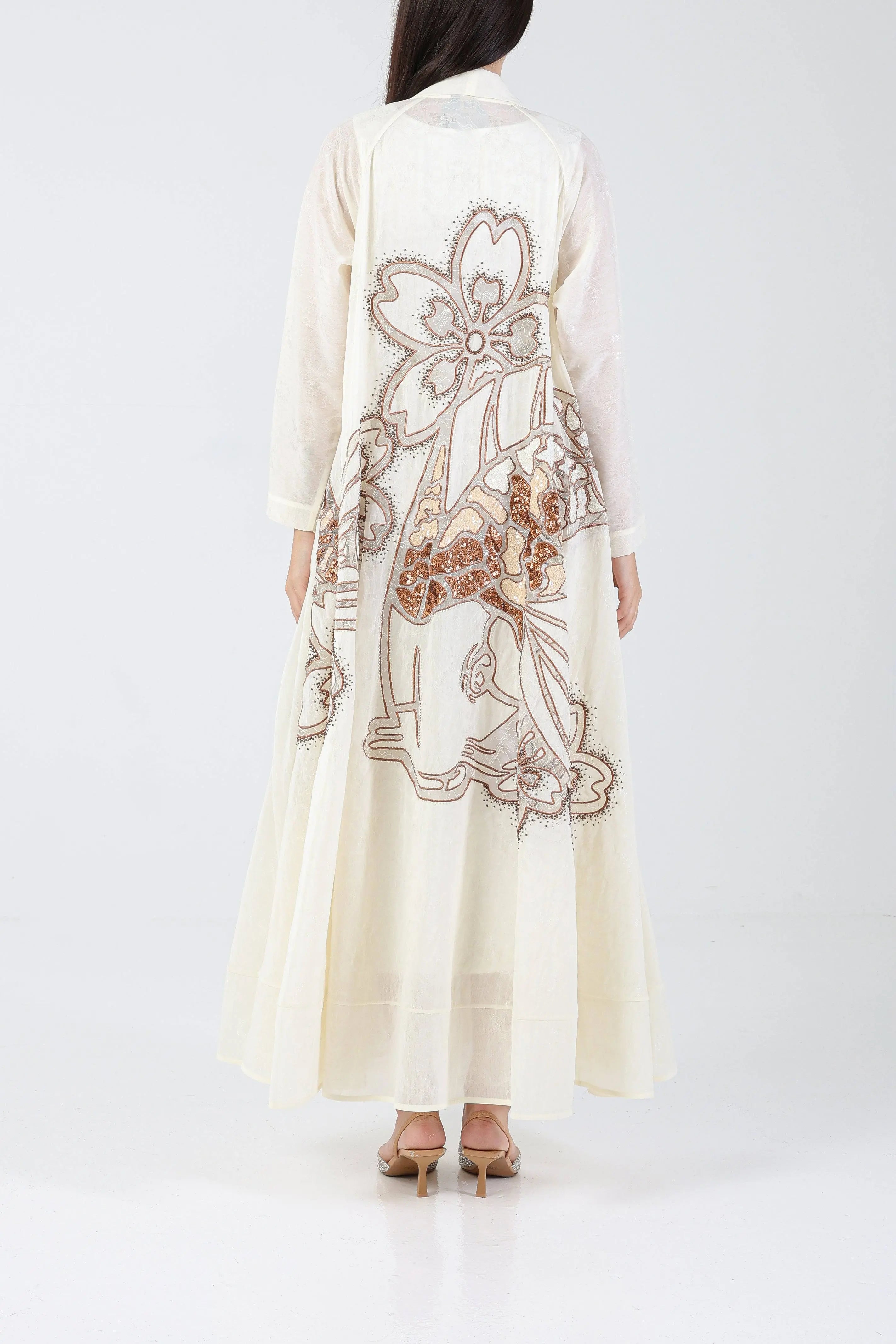 Golden Koi on Cream Zorzet Sui Abaya