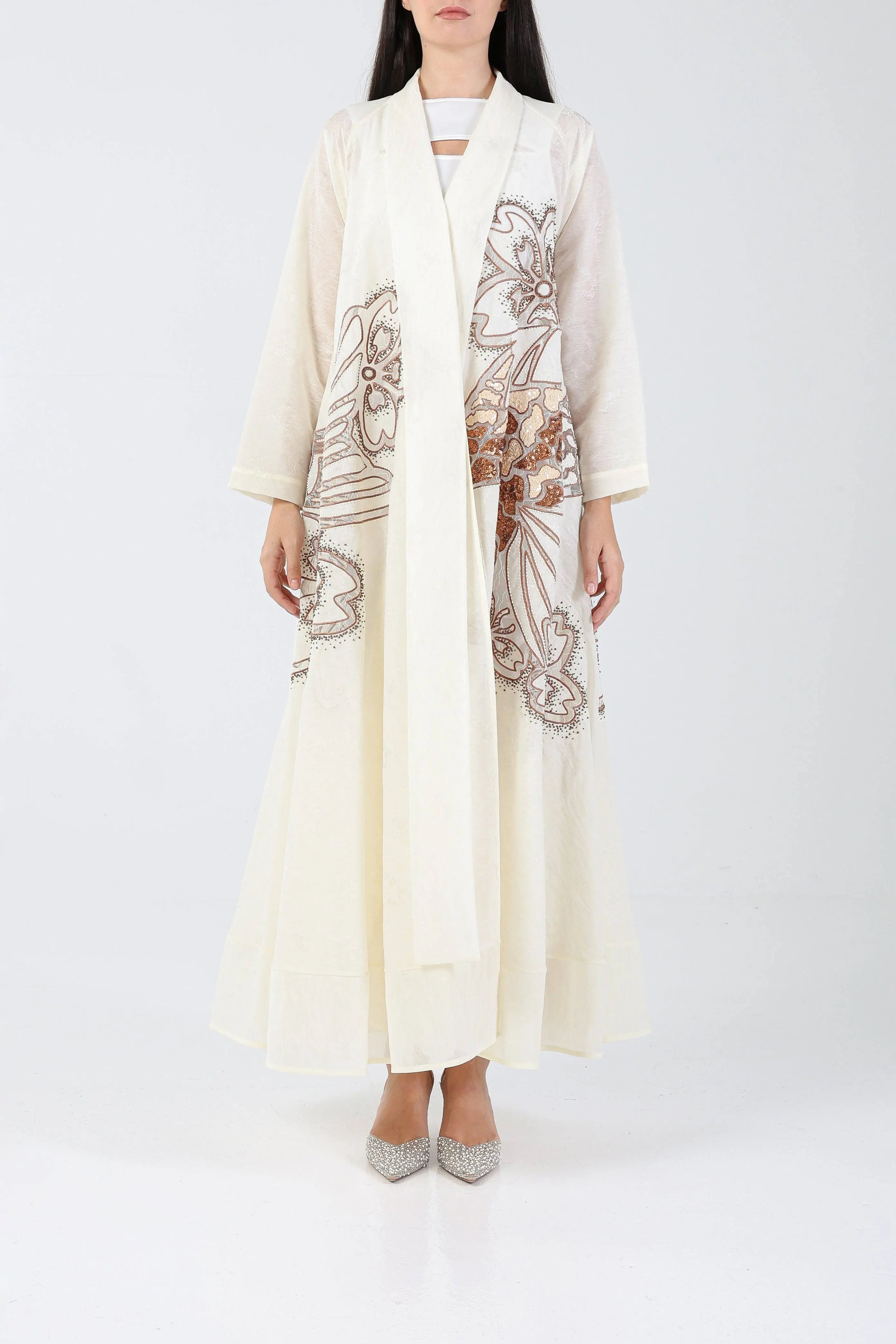 Golden Koi on Cream Zorzet Sui Abaya