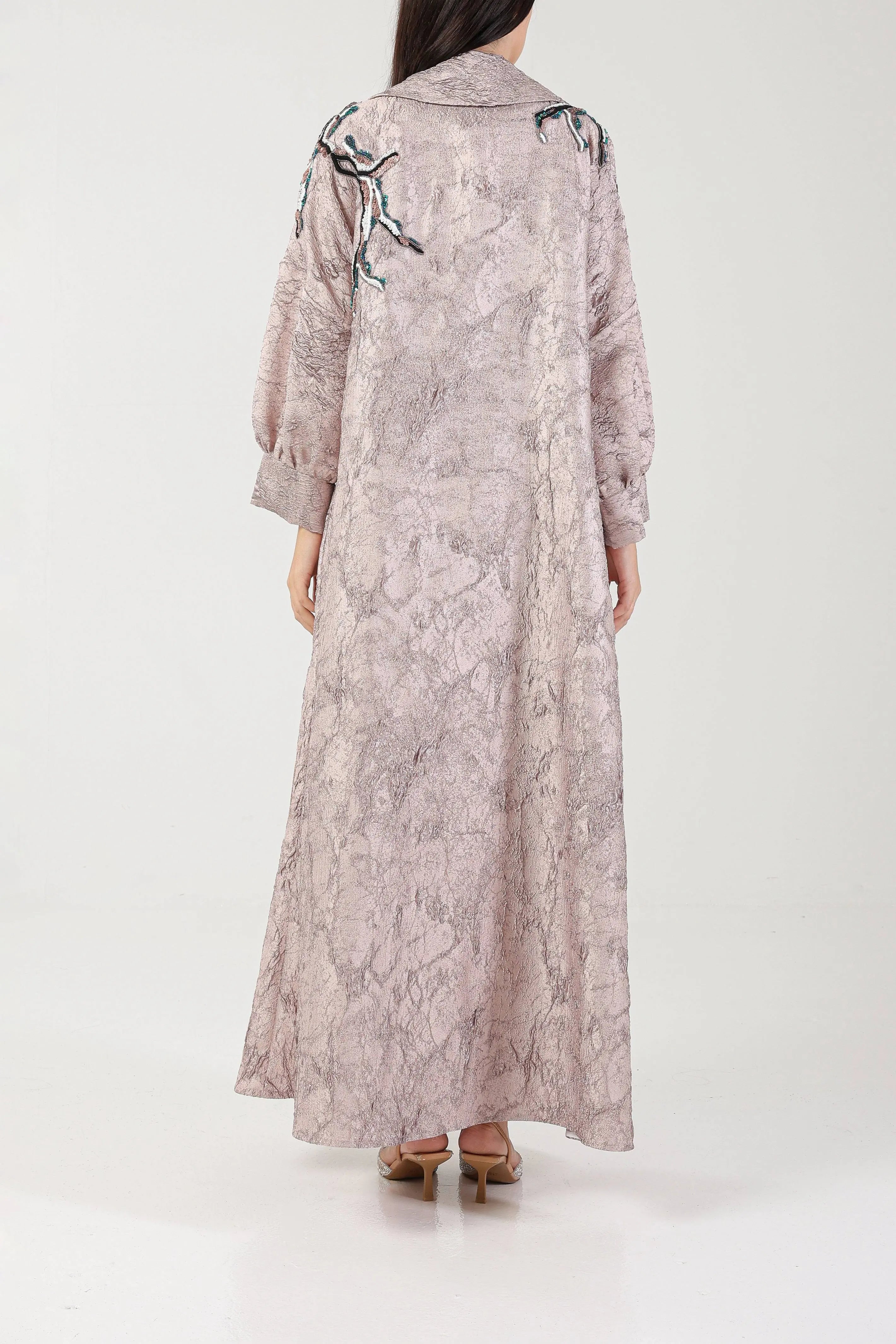 Stream on Purple Brocade Sui Abaya