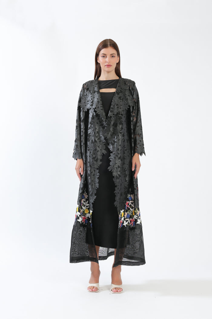 Wildflowers on Black Leather