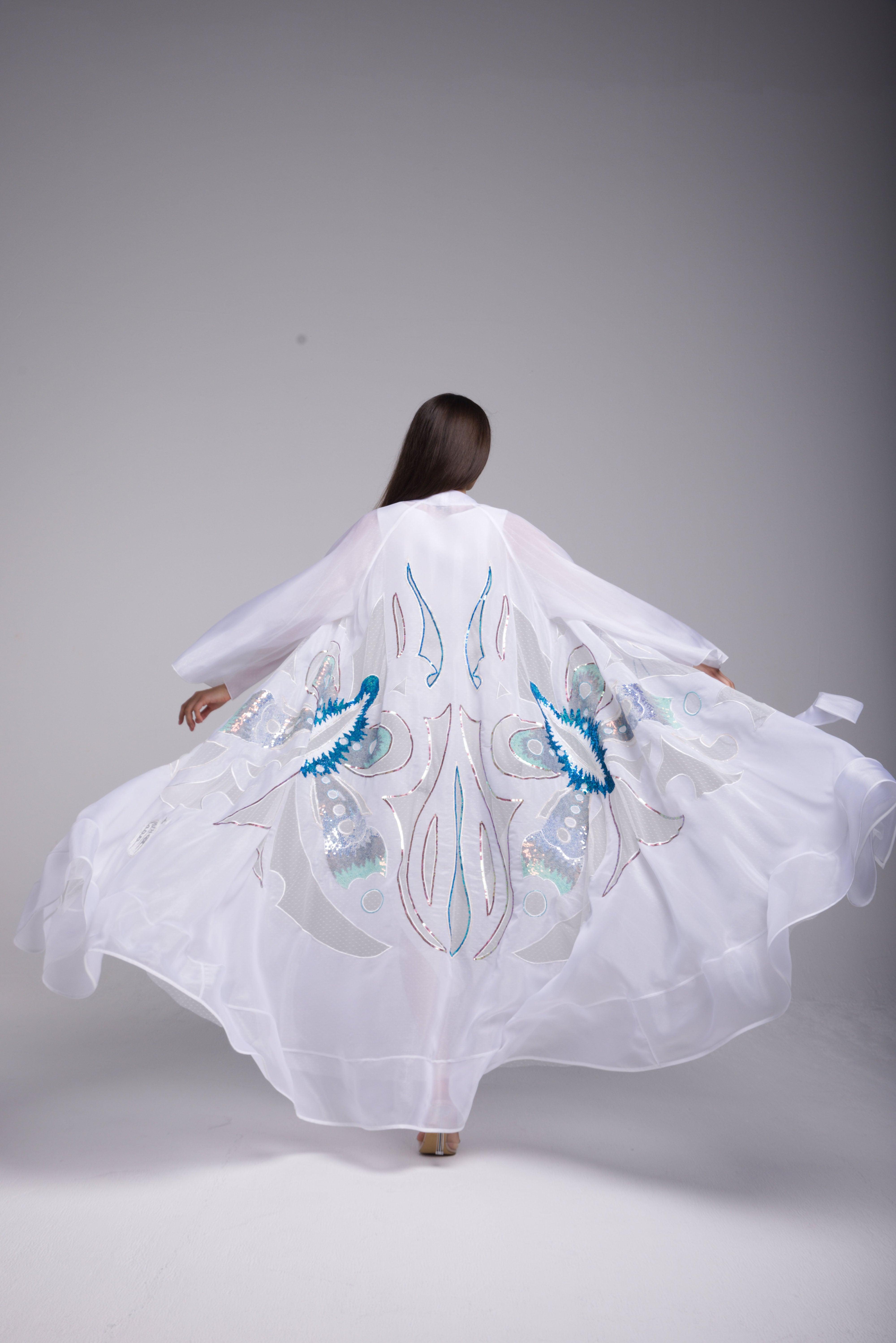 Guardian Butterfly in White Organza